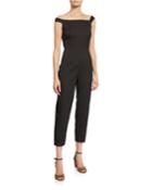 One-shoulder Asymmetric Crop Jumpsuit