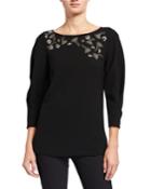 Caddie Finesse Crepe Blouse With Embellished Detail