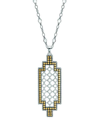 Dot Gold & Silver Geometric Pendant Necklace