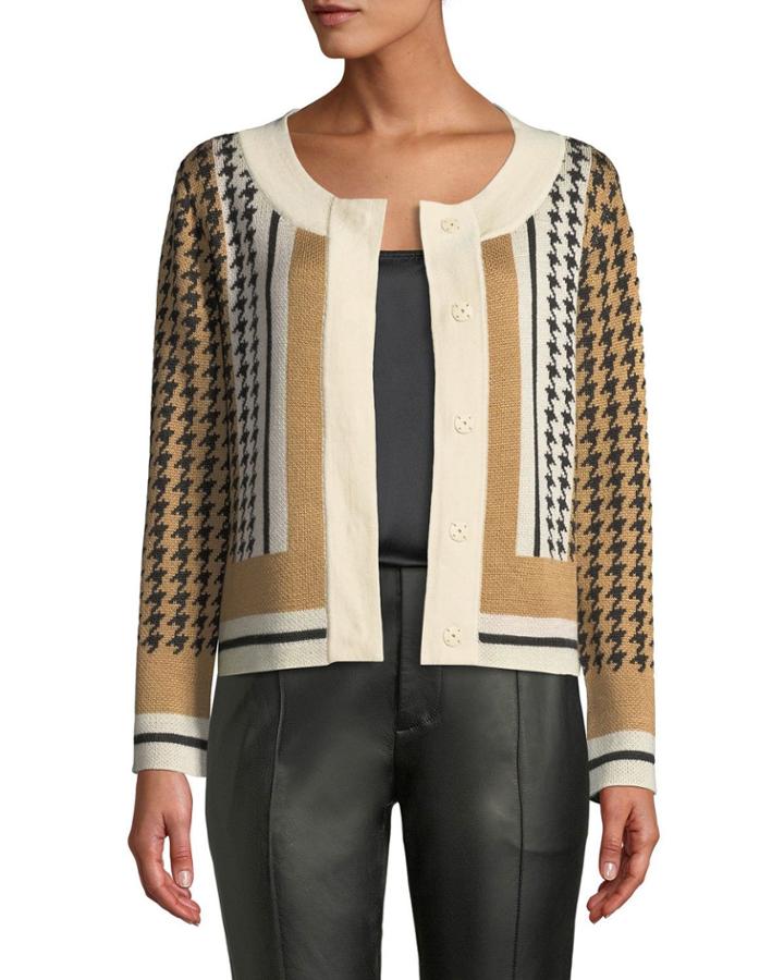 Wool-blend Houndstooth Button-down