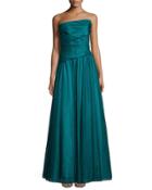Asymmetric Strapless Full-skirt Gown