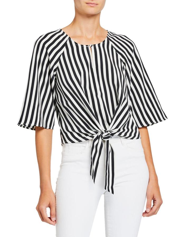 Palermo Stripe Front-tie Top