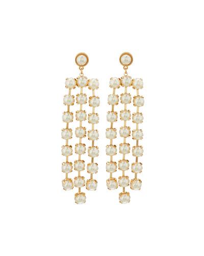 Simulated Pearl Statement Drop Earrings