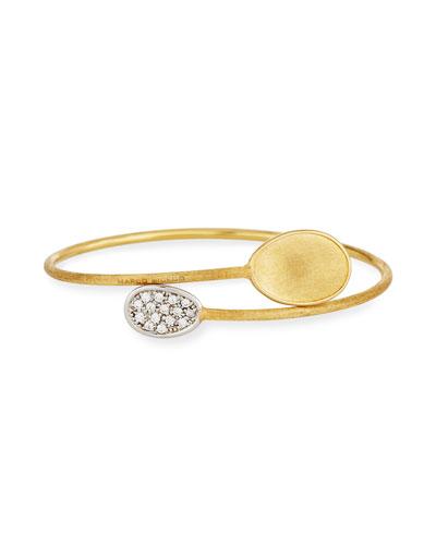 Lunaria 18k Engraved Diamond Bangle