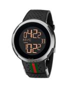 49mm I-gucci Xxl Digital Men's Watch W/ Rubber Web