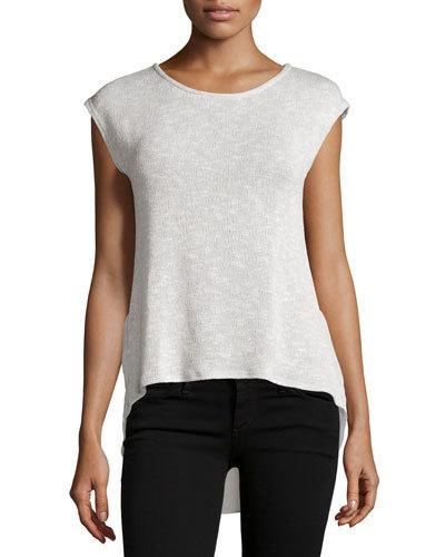 Chiffon-back High-low Tee,