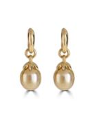 14k Gold Detachable Pearl Drop Earrings