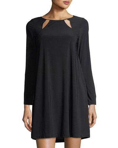 Keyhole-neck Jersey Dress