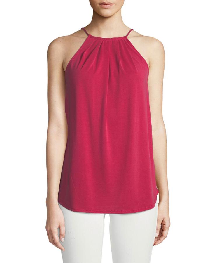 Gathered Halter-neck Blouse