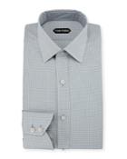 Slim-fit Micro-check Barrel-cuff Dress