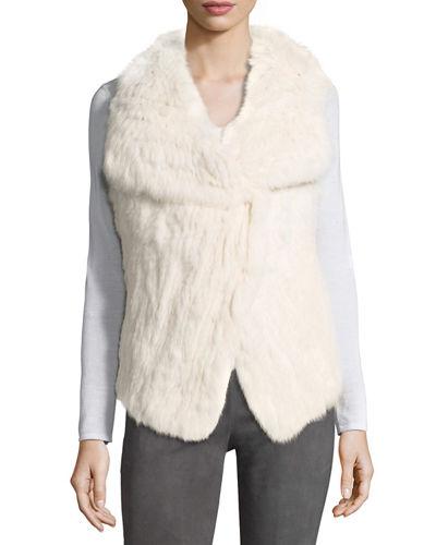 Rabbit Fur Knit-back Vest