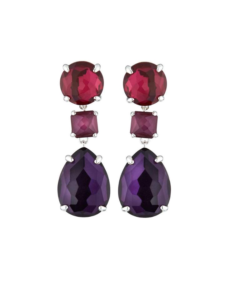 Wonderland 3-stone Drop Earrings In Velour