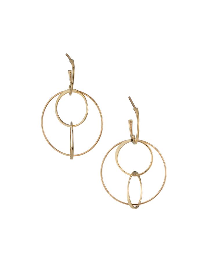 14k Small Wire Bond Hoop Earrings