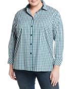 Jessie Gingham Button-front Blouse,