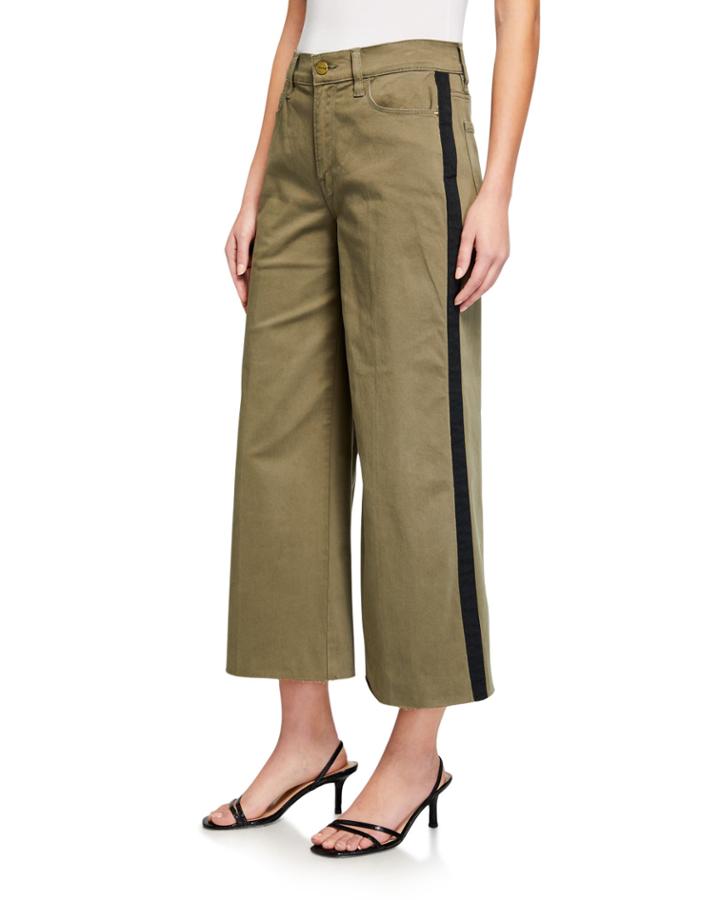 Le Vintage Cropped Tuxedo-tape Raw-edge Pants