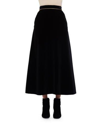 Velvet A-line Midi
