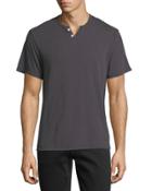 Short-sleeve Slub Henley T-shirt
