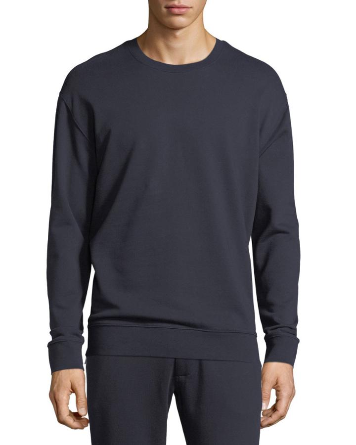 Side Zip Crewneck Sweater, New Coastal