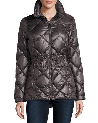 Hidden-hood Lightweight Quilted Puffer Coat