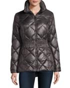 Hidden-hood Lightweight Quilted Puffer Coat