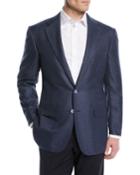 Wool/silk Check Two-button