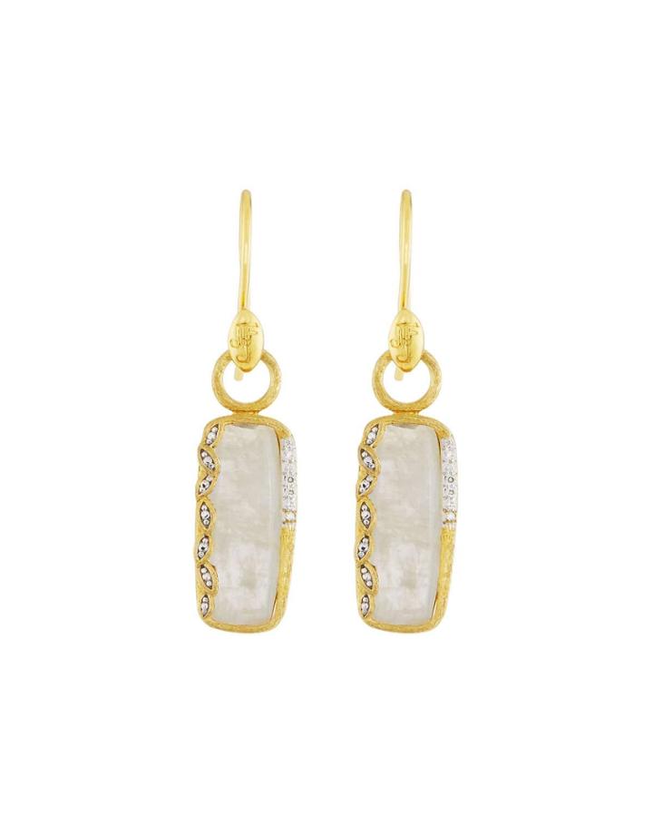 18k Sonoma Long Moonstone Cushion Earrings