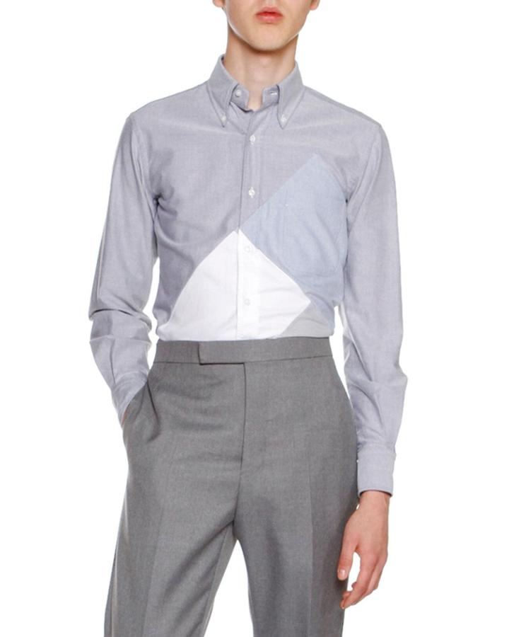 Pieced-square Cotton Oxford