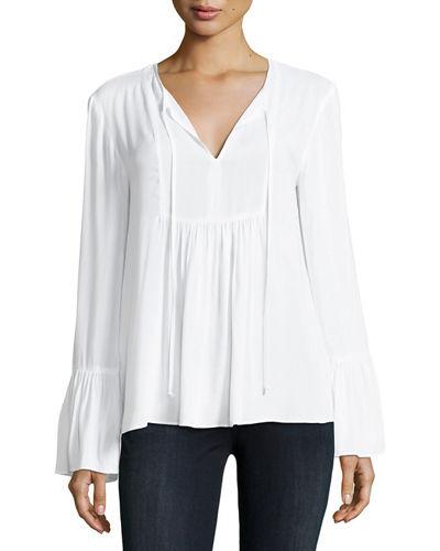 Ruffle-sleeve Peasant Top