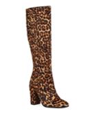 Justin Leopard-print Fur Knee Boots