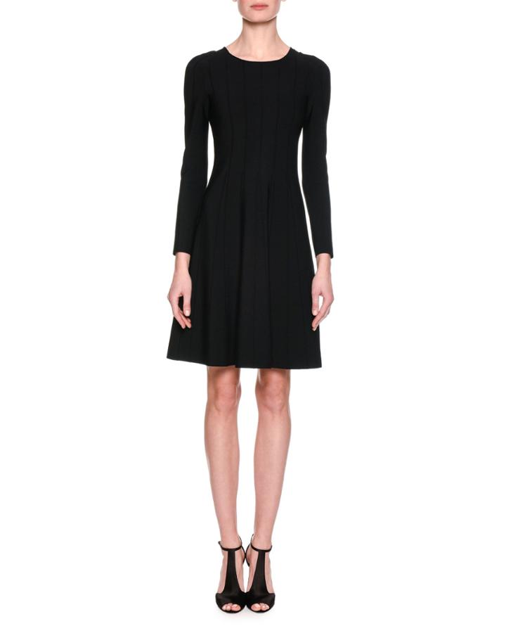 Long-sleeve Jersey A-line Dress