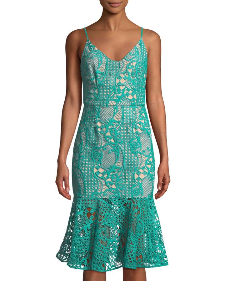 Sandy-shore Lace Illusion Dress