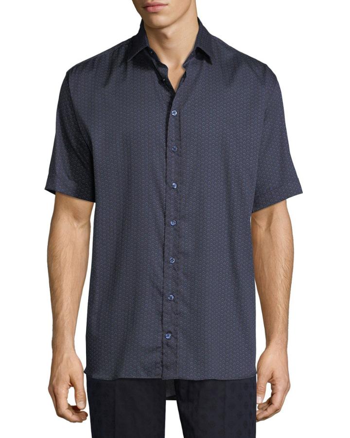 Circle-print Cotton Short-sleeve