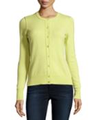 Todd And Duncan Cashmere Crewneck Cardigan, Pastis, Women's,