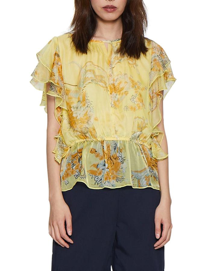 Janssen Paisley Printed Tiered Ruffle