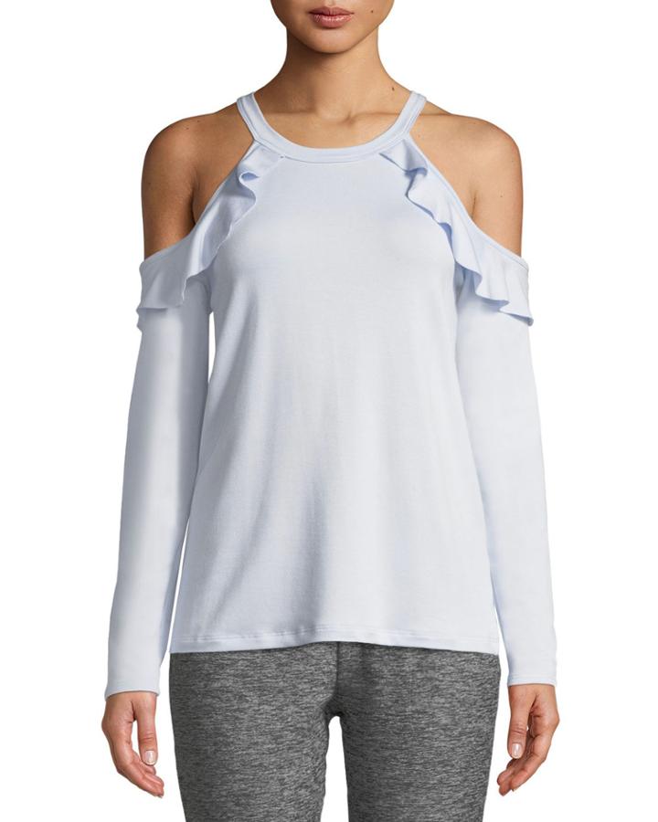 Frill Seeker Cold-shoulder Top