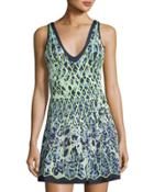 V-neck Leopard-print Cocktail Dress