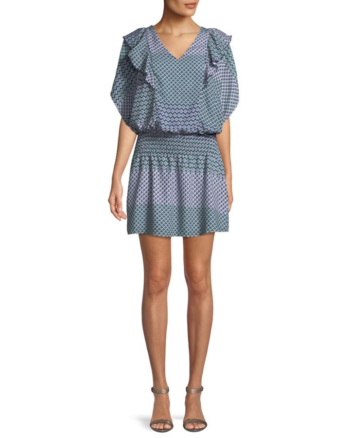 Luisa Geometric-print Short-sleeve