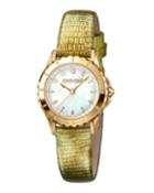 Small Embossed-leather Watch, Gold