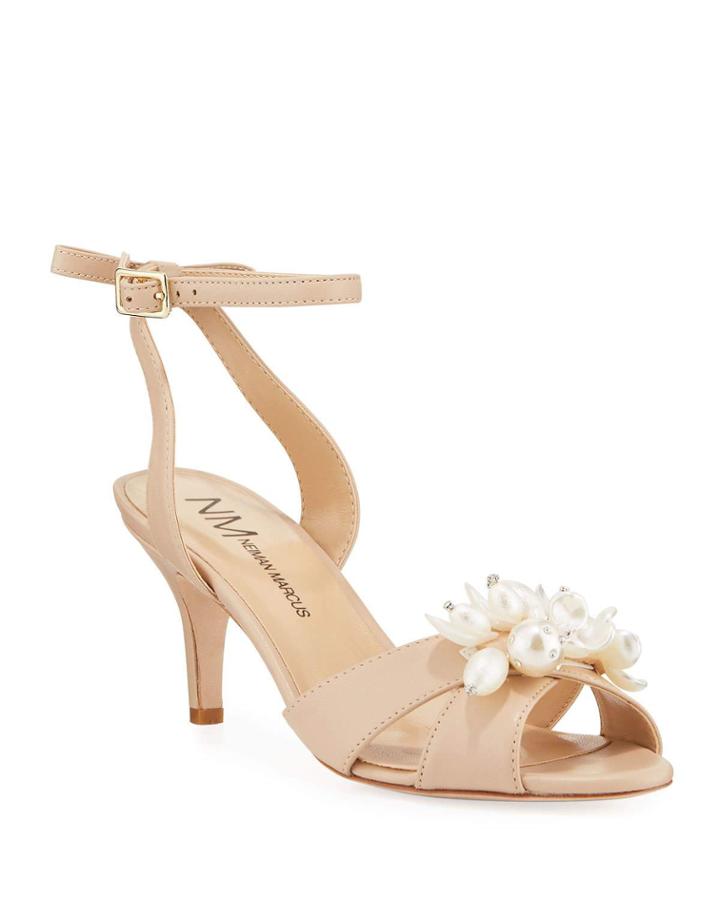 Pearly Beaded Ankle-strap