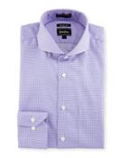 Trim-fit Non-iron Dobby Check Dress Shirt, Pink/blue