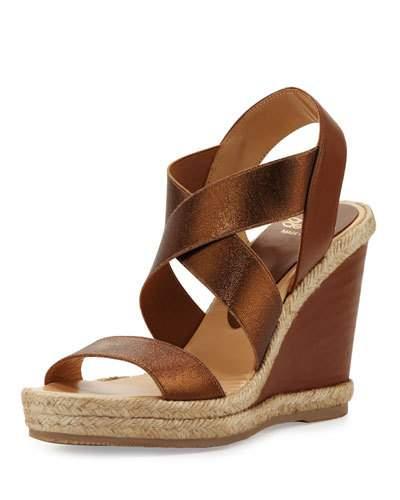 Cassandra Metallic Crisscross Wedge