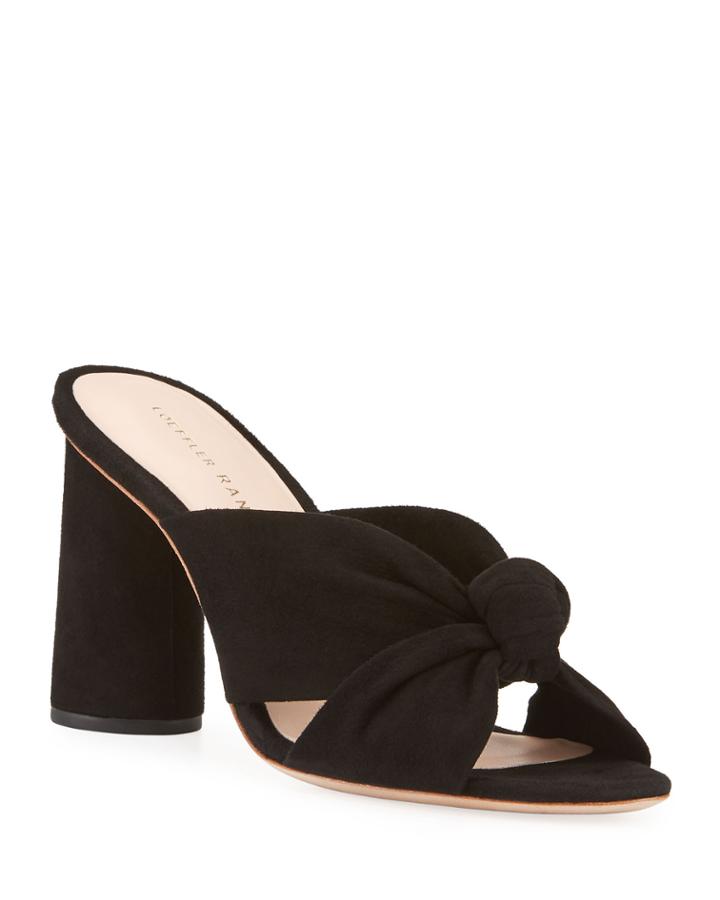 Coco Knotted Suede Block-heel