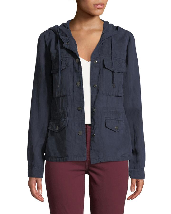 Snap-button Hooded Surplus Utility Jacket