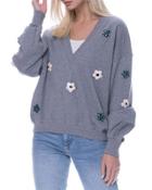 V-neck Floral-embellished