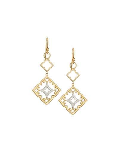 18k & Rhodium Diamond Flower Earring Charms