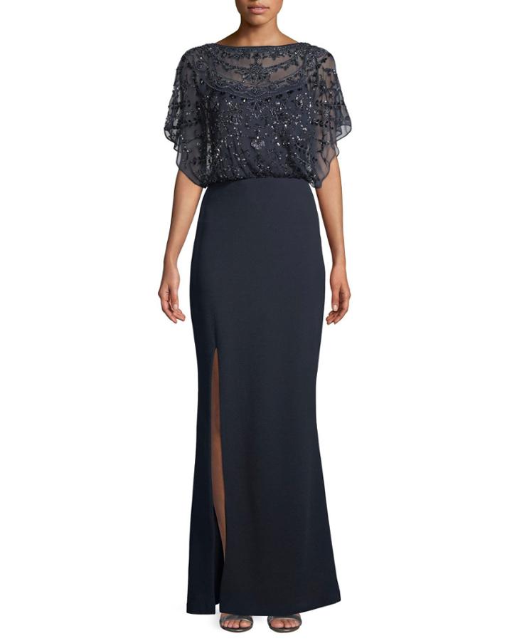 Embellished Split-sleeve Gown