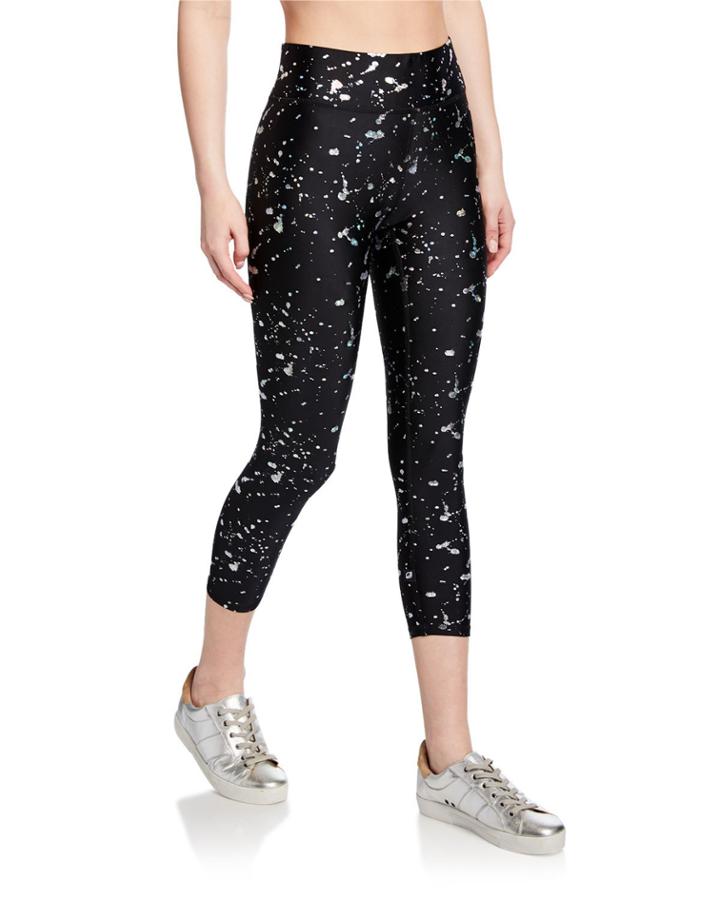 Foil-printed Splatter Performance Capri