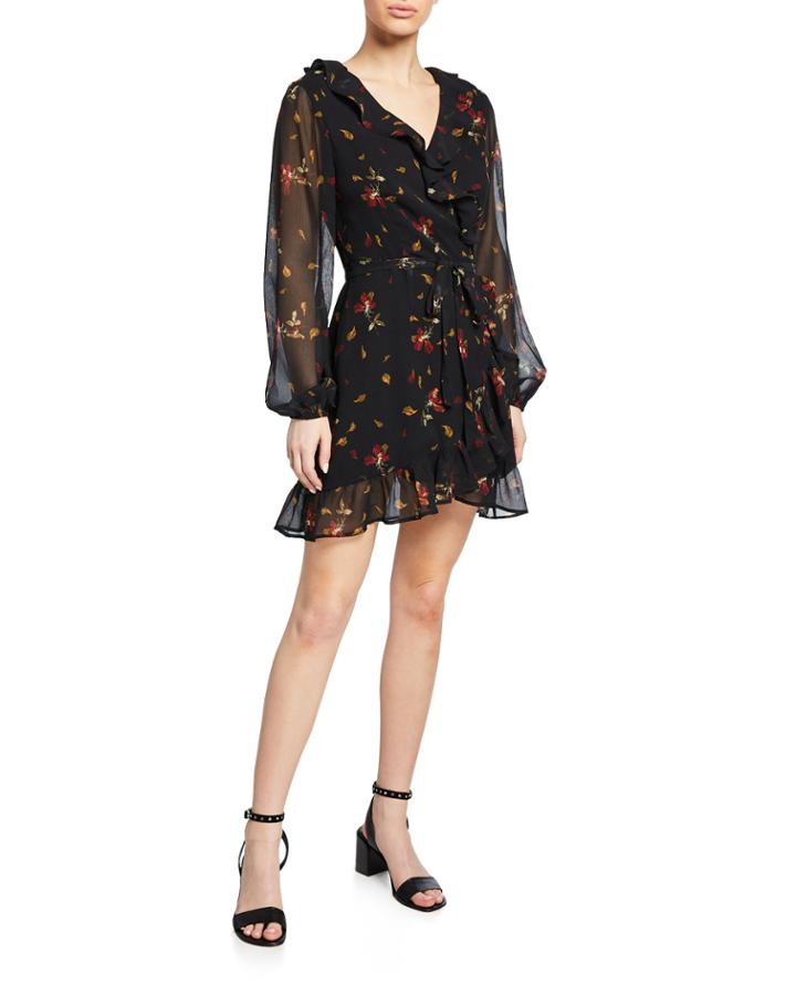 Shawna Floral-print Mini Wrap Dress