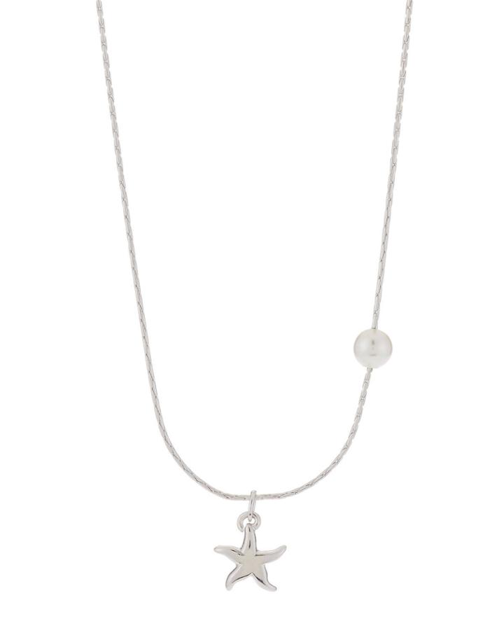 Pearl & Star Pendant Necklace