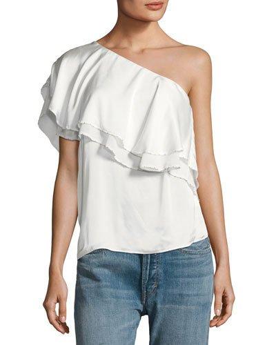 Ruffled One-shoulder Blouse
